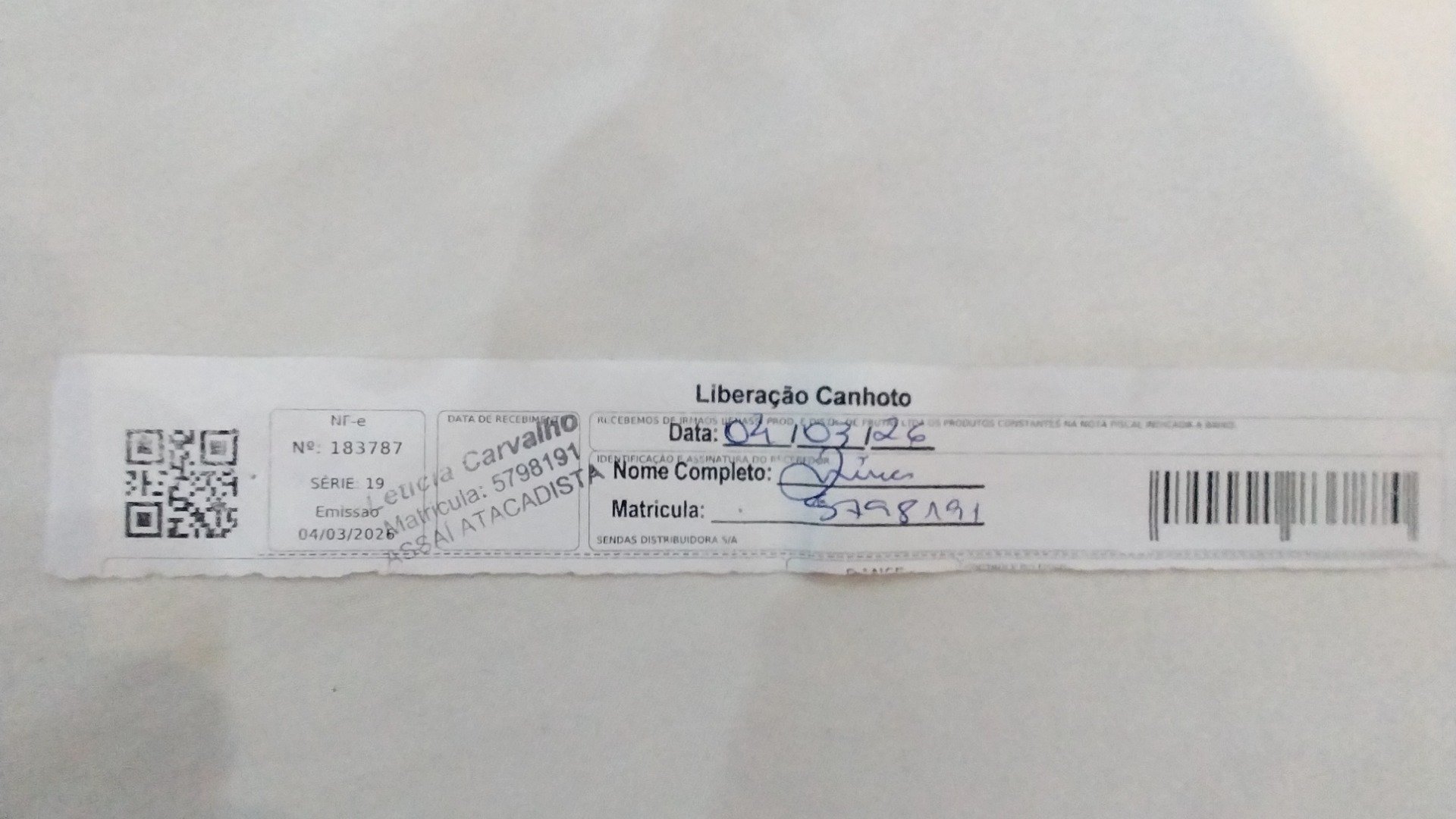 Canhoto 140875993