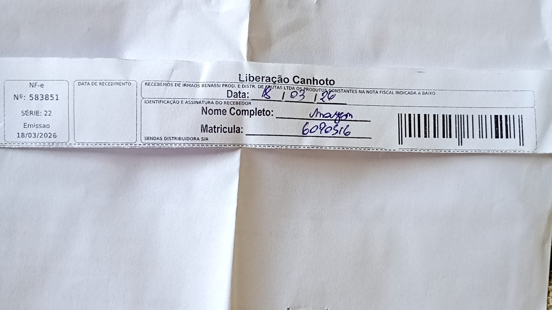 Canhoto 143267693