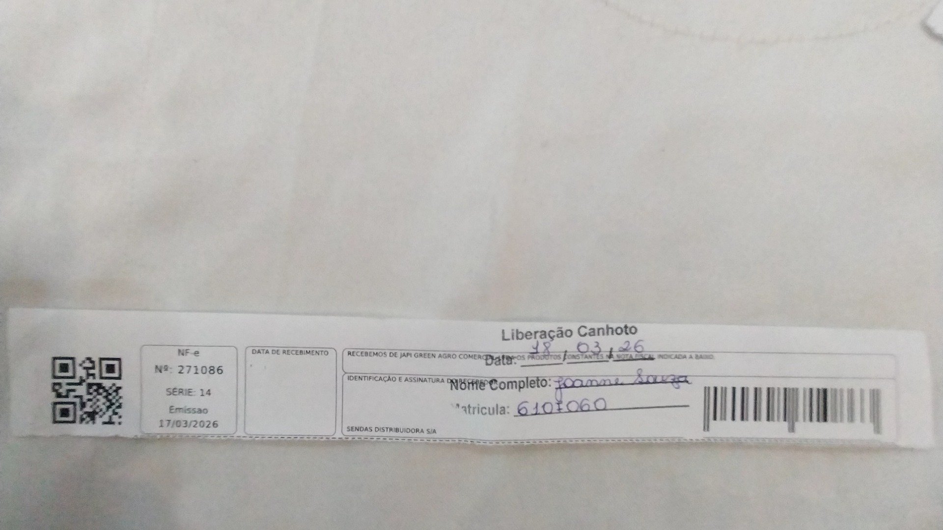 Canhoto 143293993