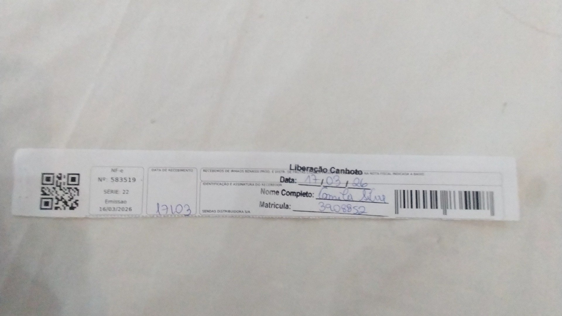 Canhoto 143036293