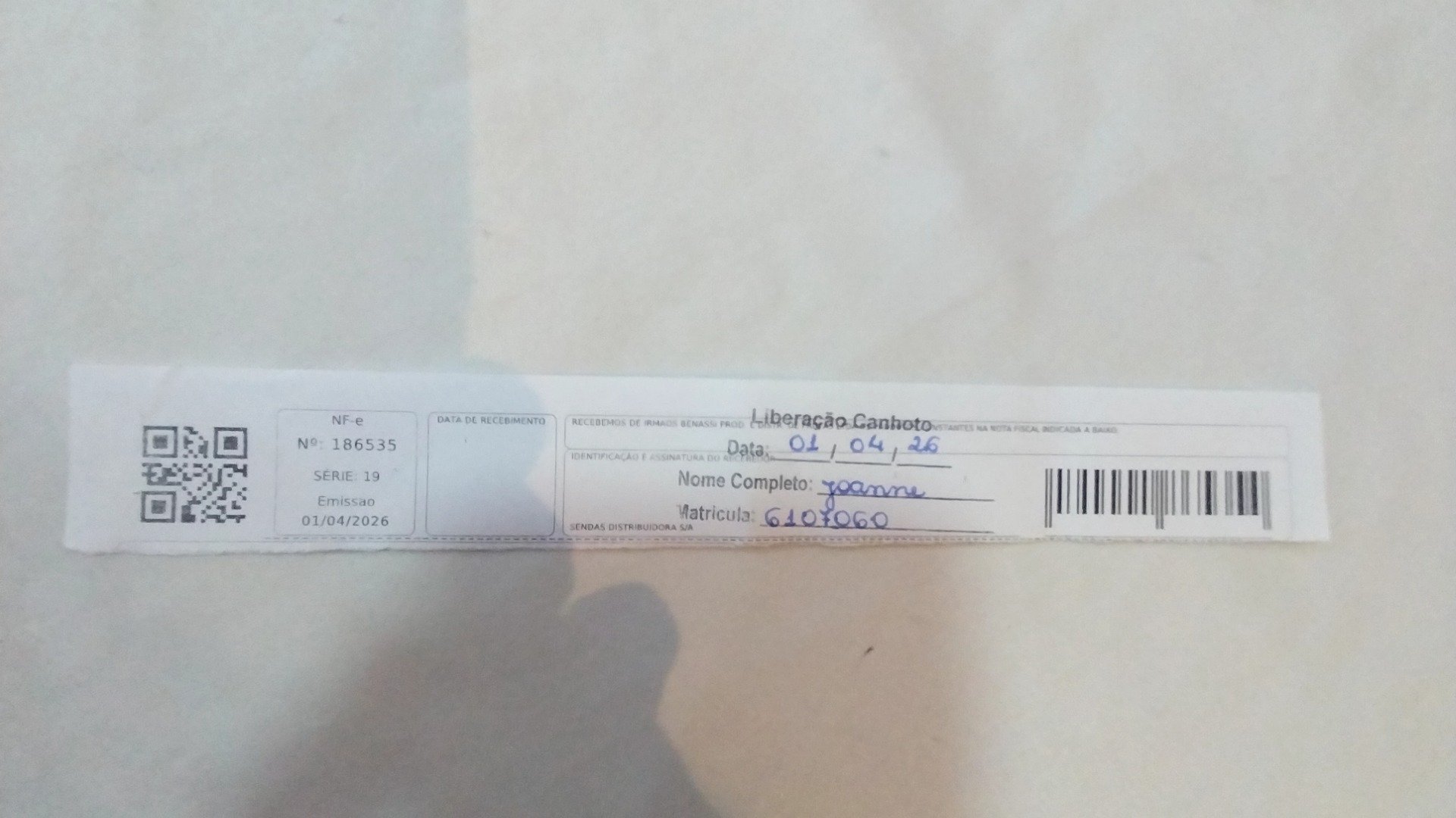 Canhoto 145748093