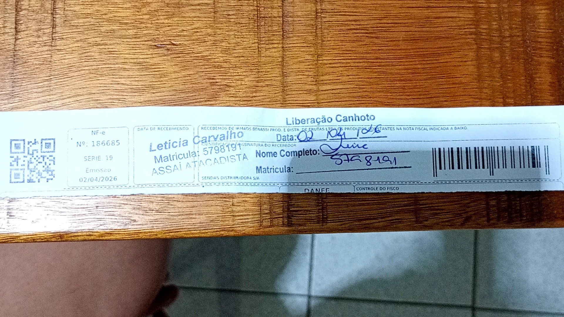 Canhoto 145972893