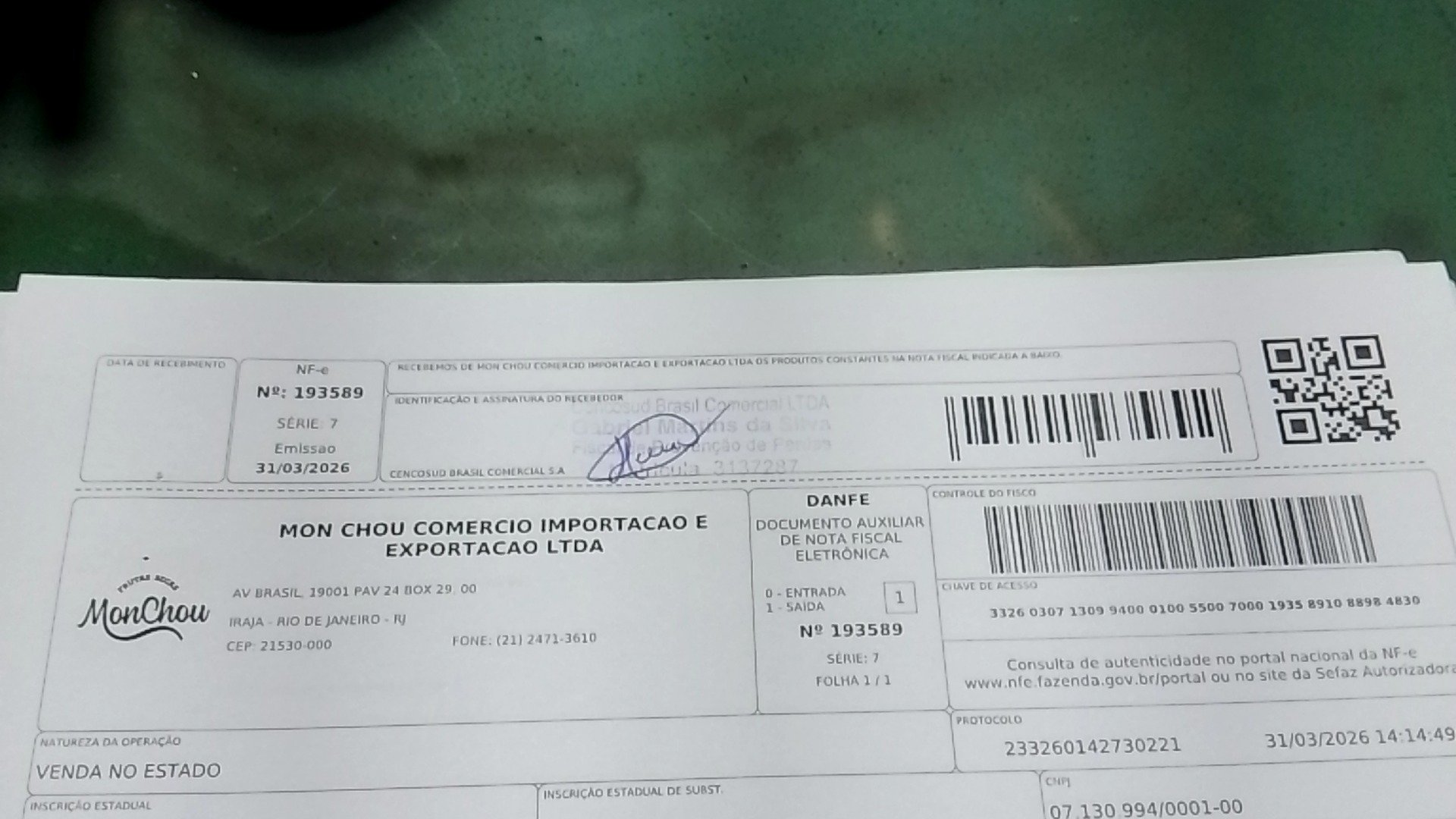 Canhoto 145712193