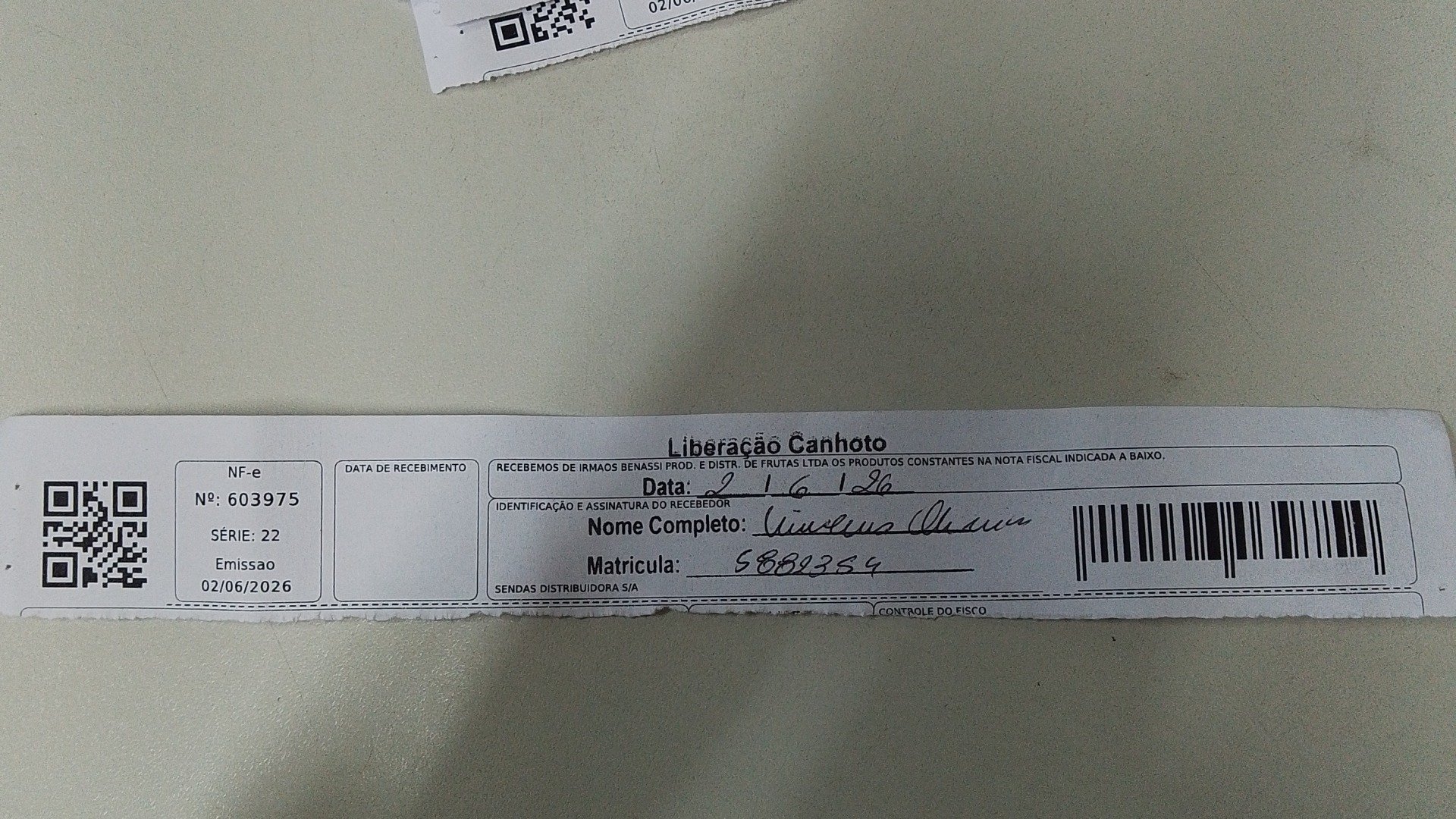 Canhoto 156285493