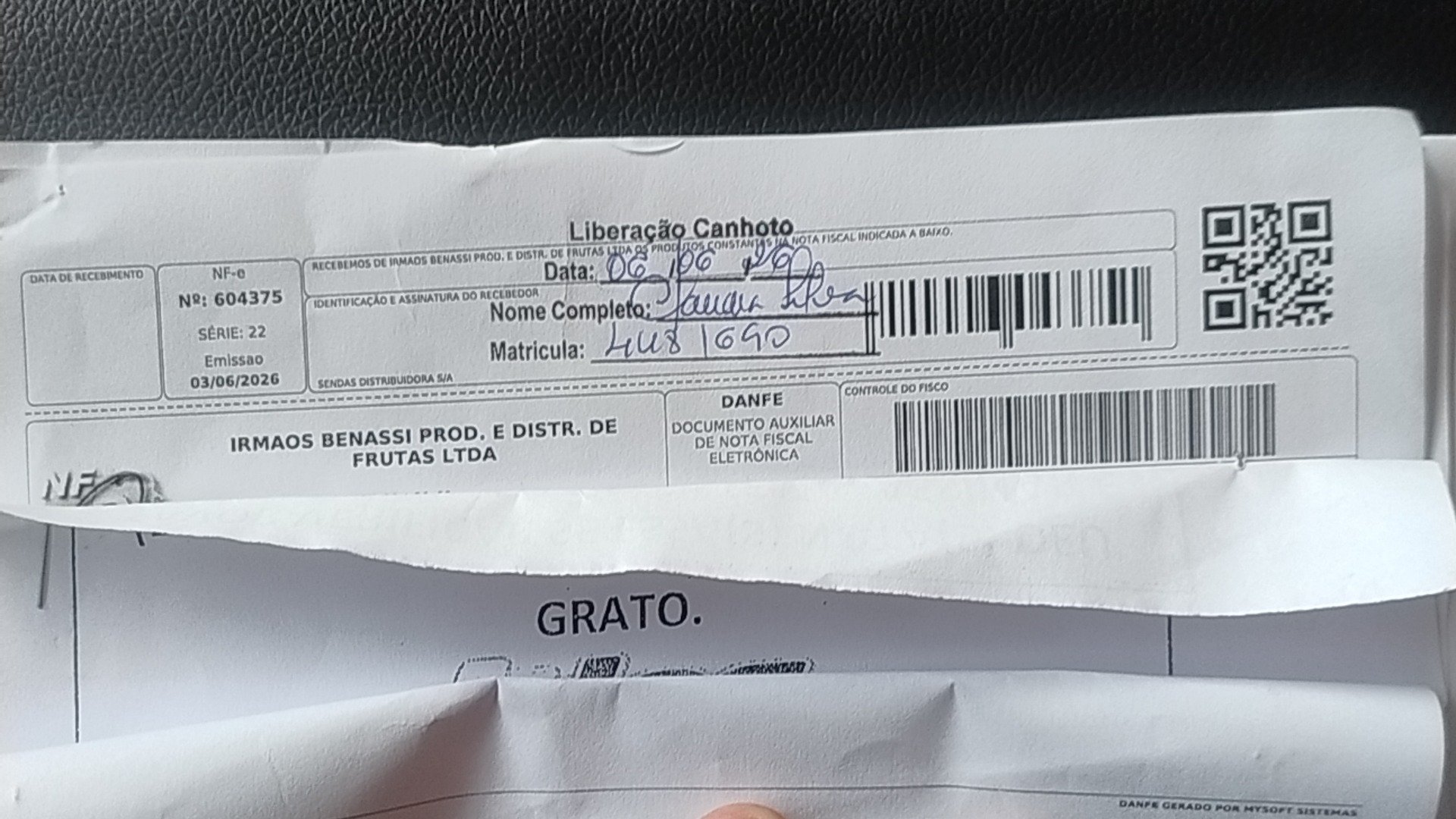 Canhoto 156908893