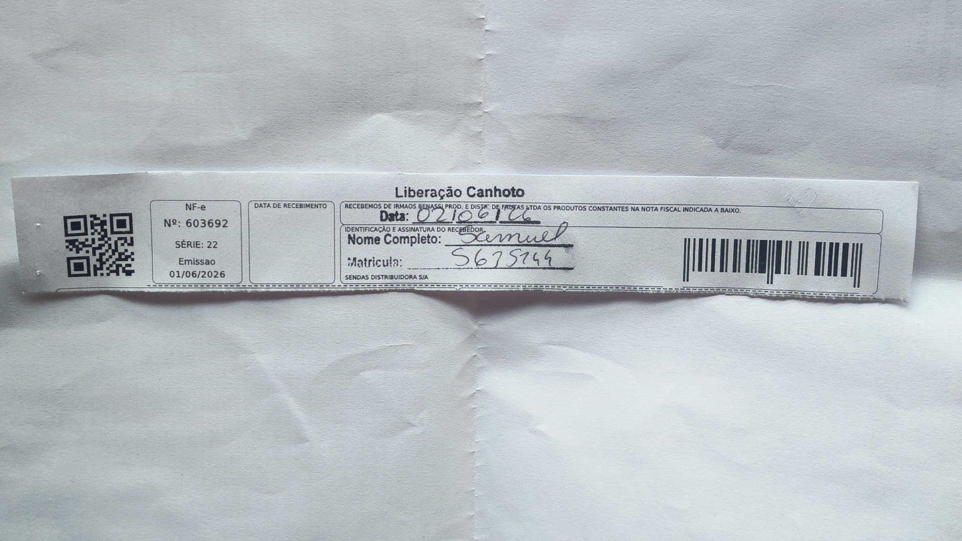 Canhoto 156214593