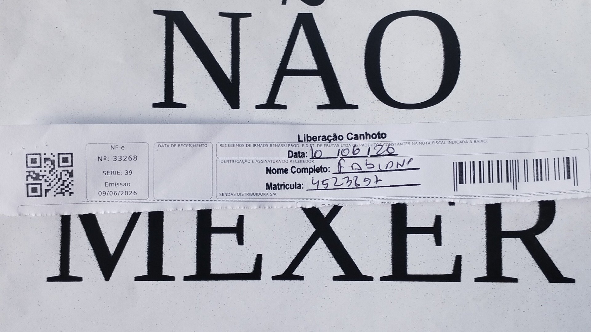 Canhoto 157654993