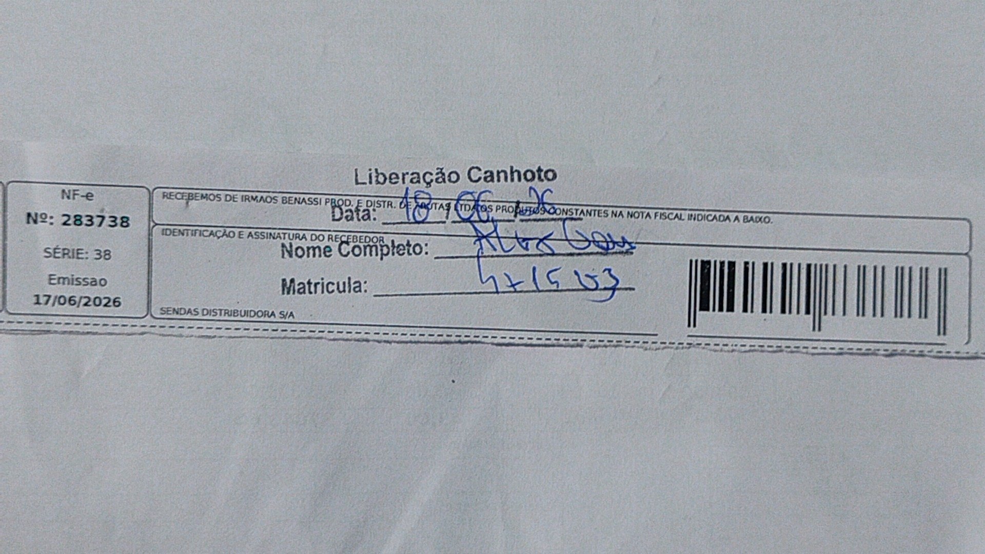 Canhoto 159170693