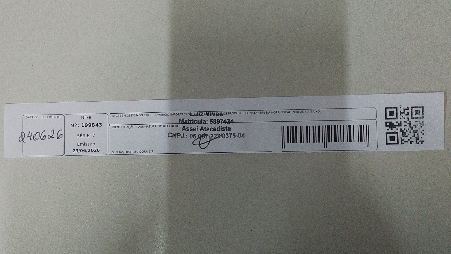 Canhoto 160265593