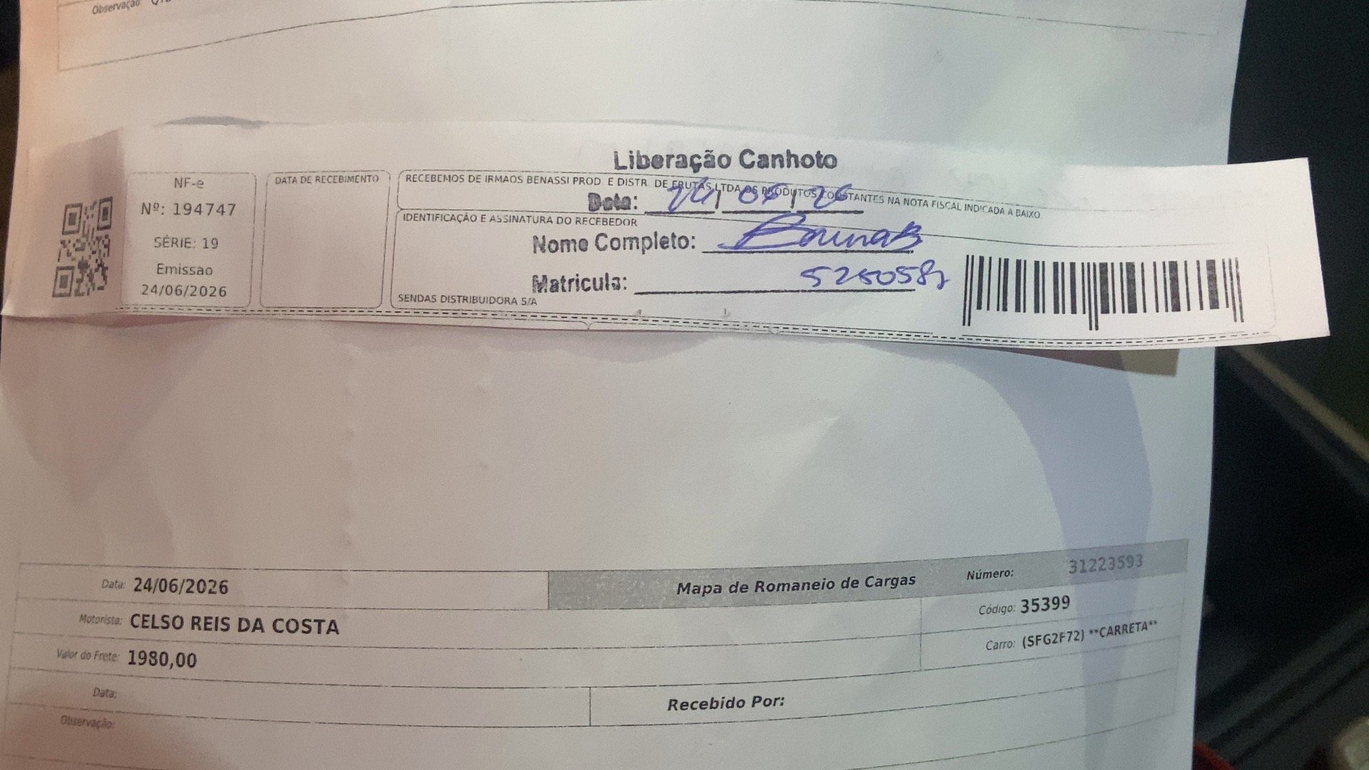 Canhoto 160287393