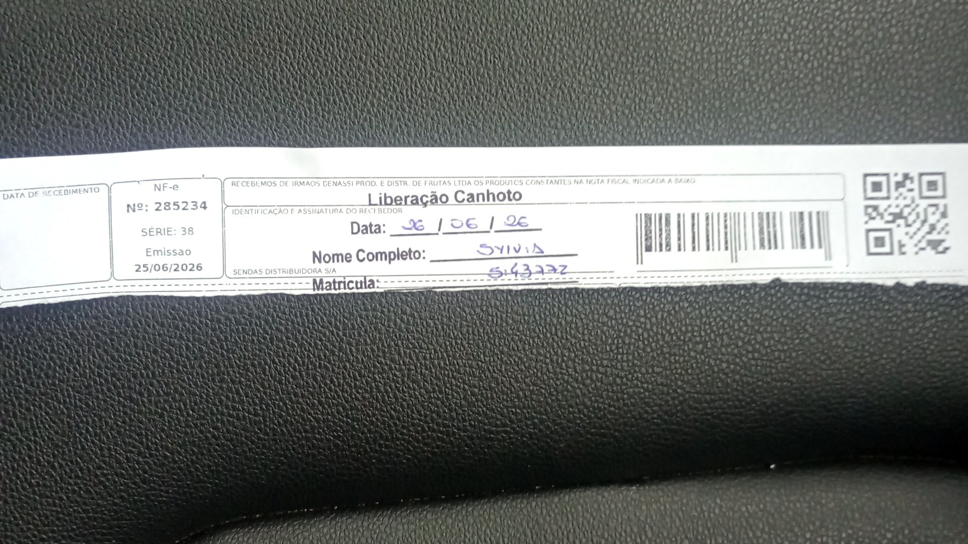 Canhoto 160640593