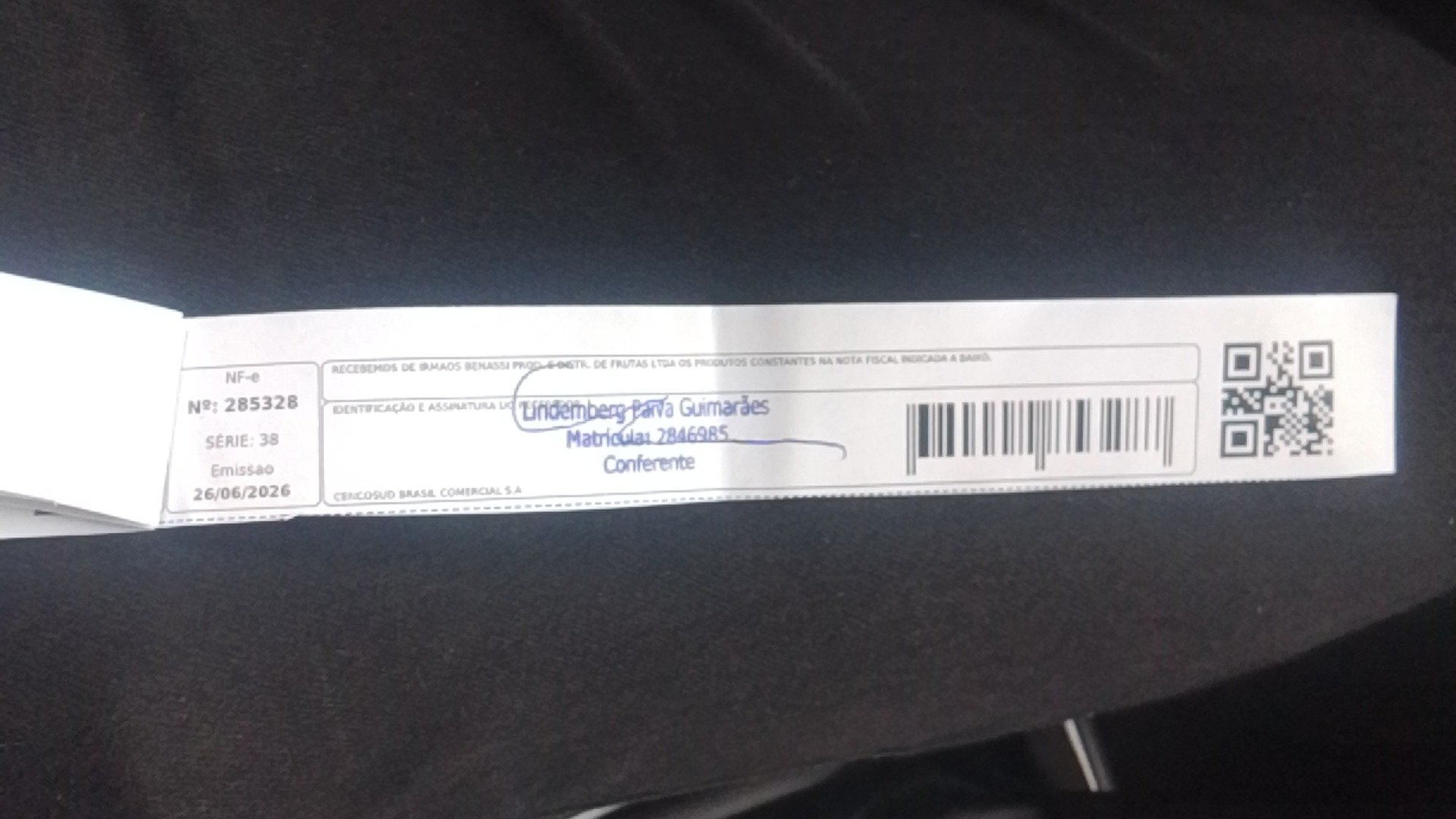 Canhoto 160666593