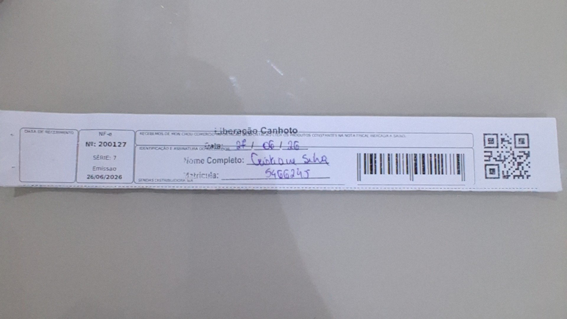 Canhoto 160839193