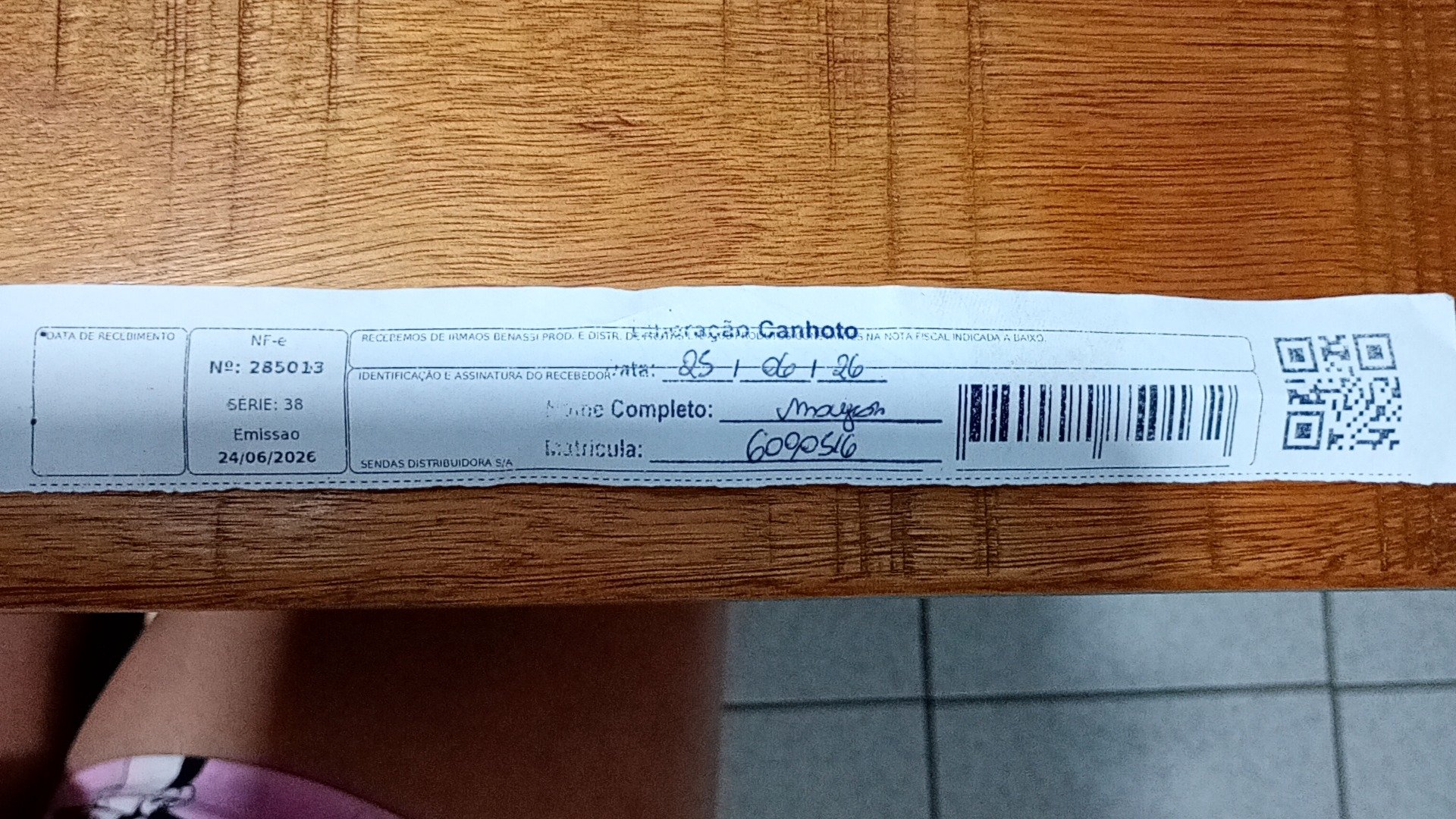 Canhoto 160398593