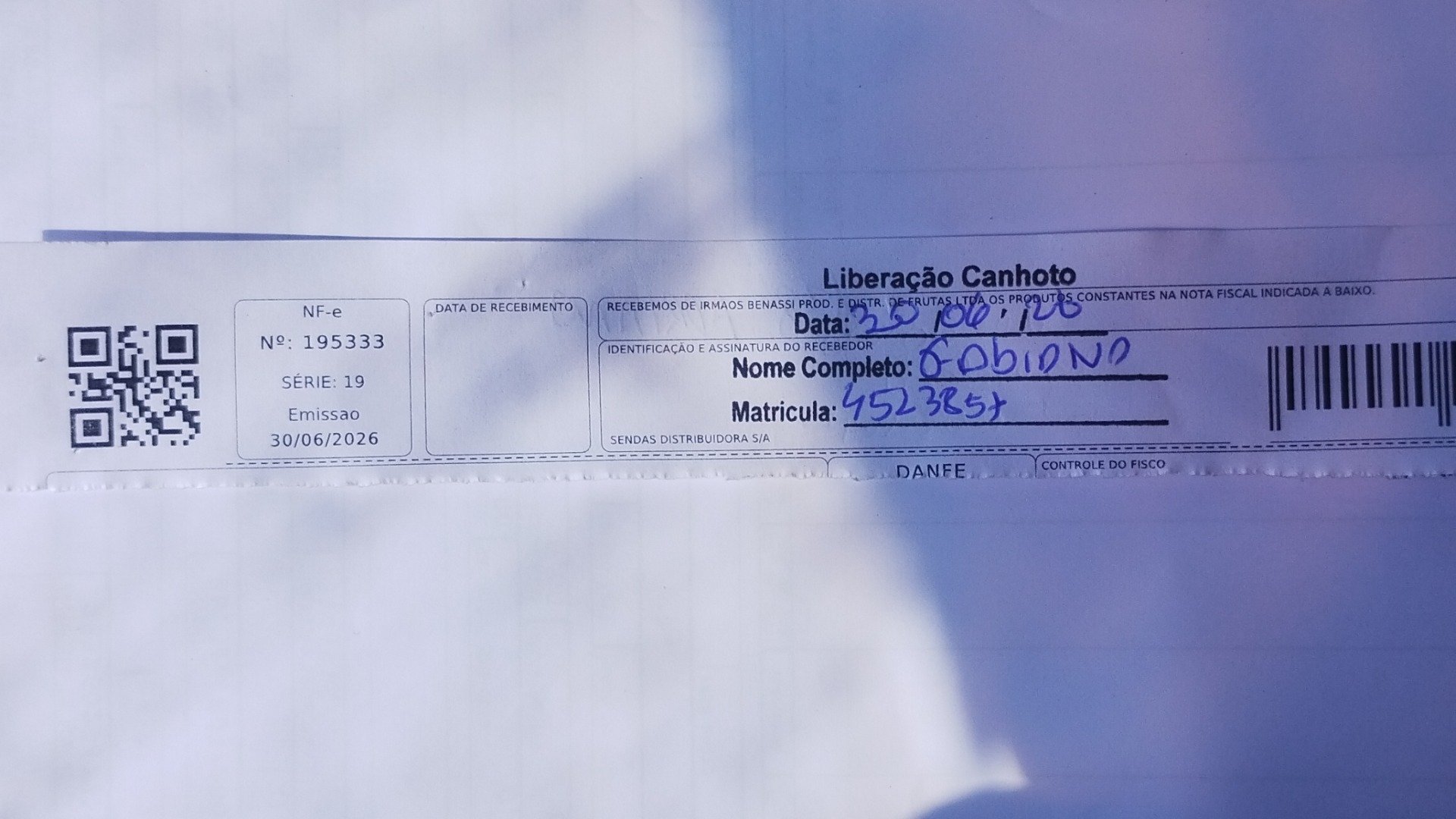 Canhoto 161236093