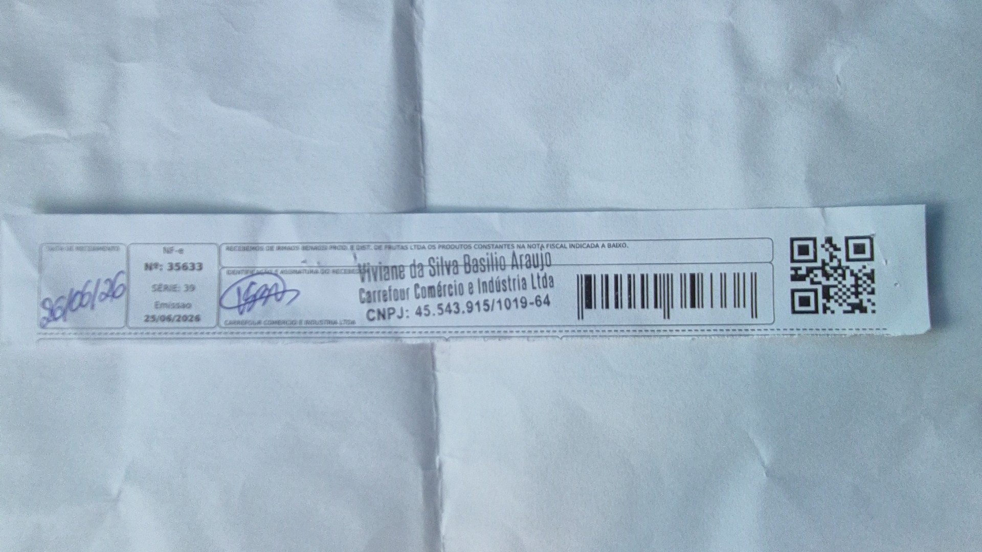 Canhoto 160645493