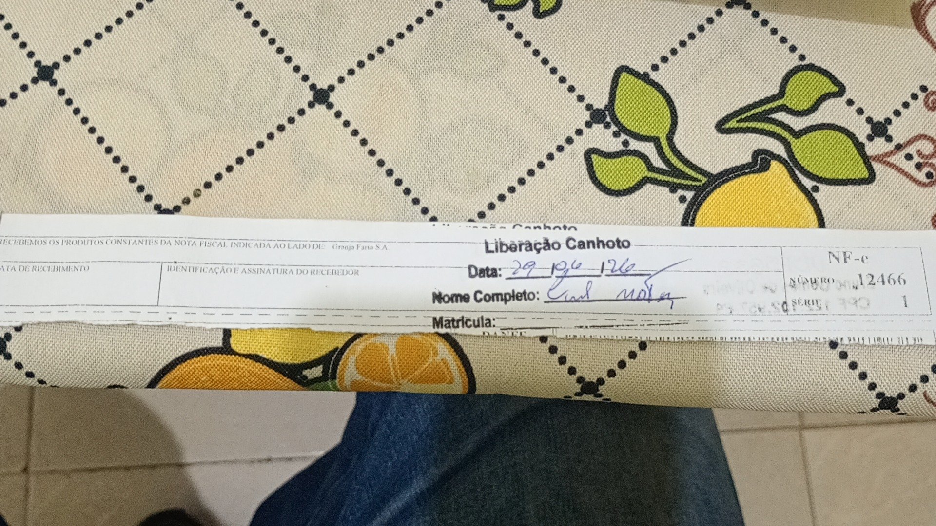 Canhoto 161014693