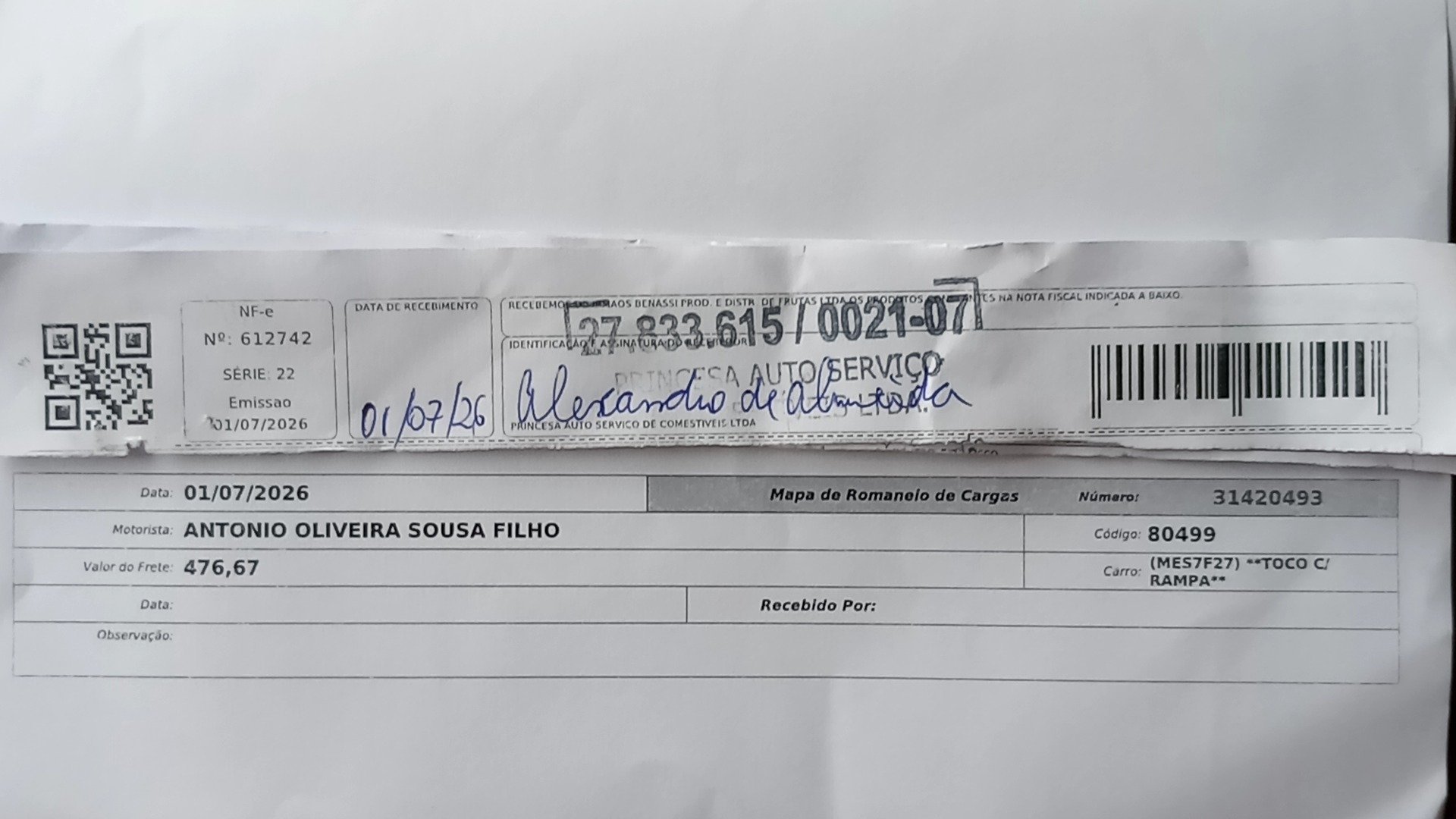 Canhoto 161472093