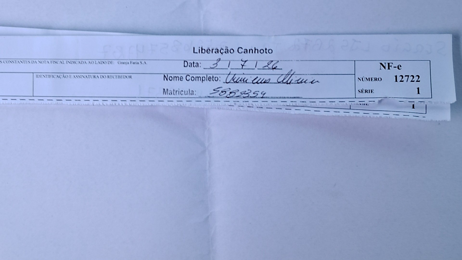 Canhoto 161932693