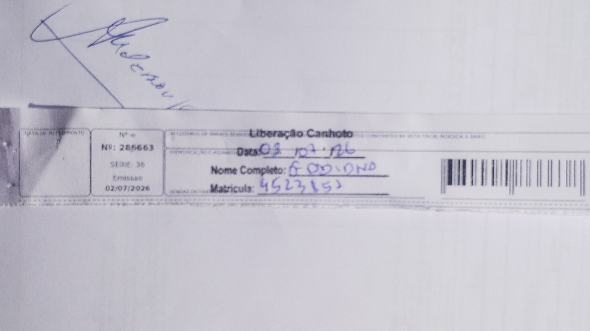 Canhoto 161913693