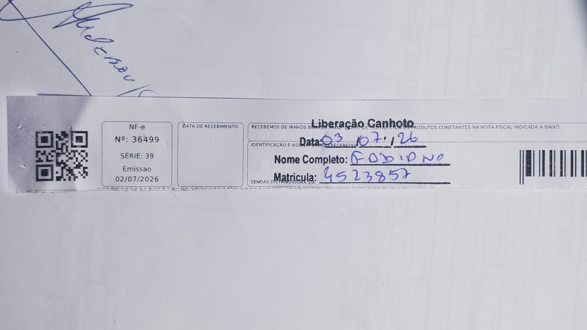 Canhoto 161913893