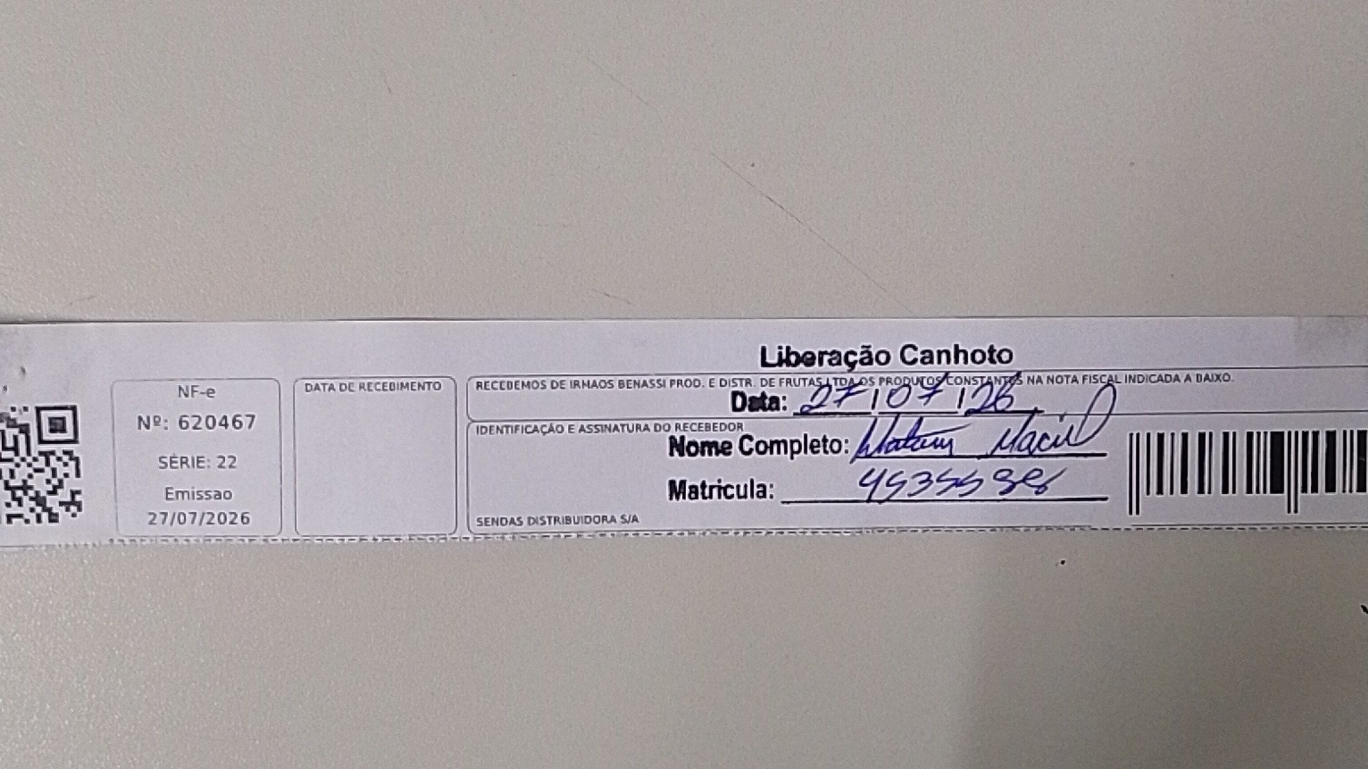 Canhoto 165996693