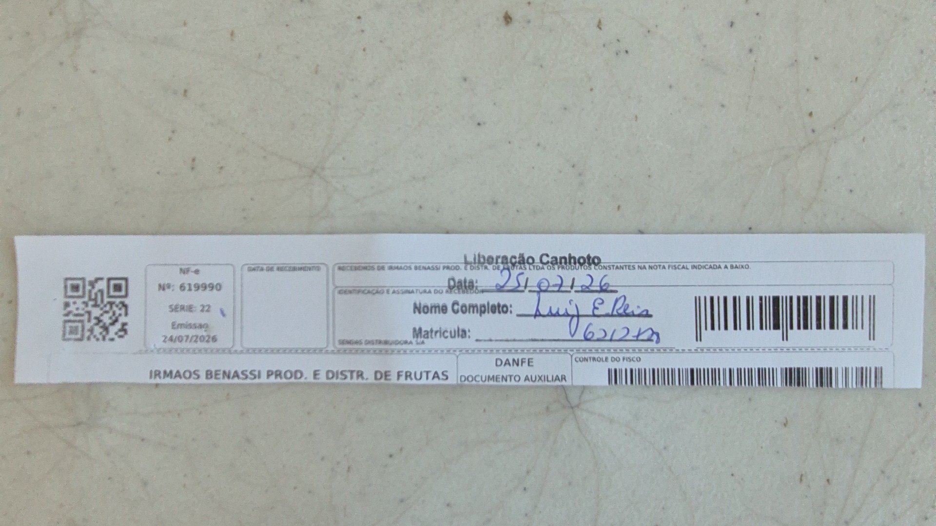 Canhoto 165789593