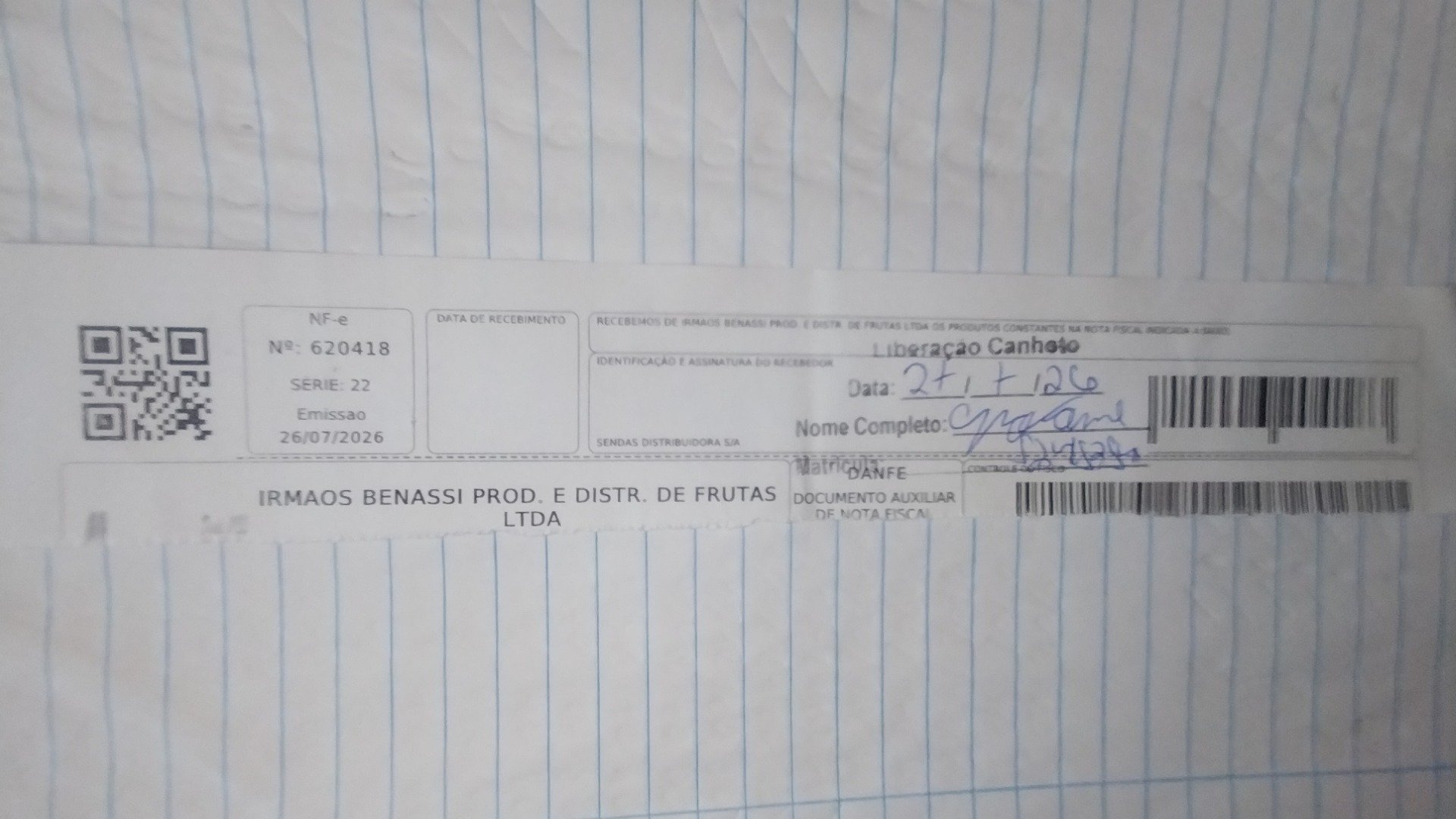 Canhoto 165983493