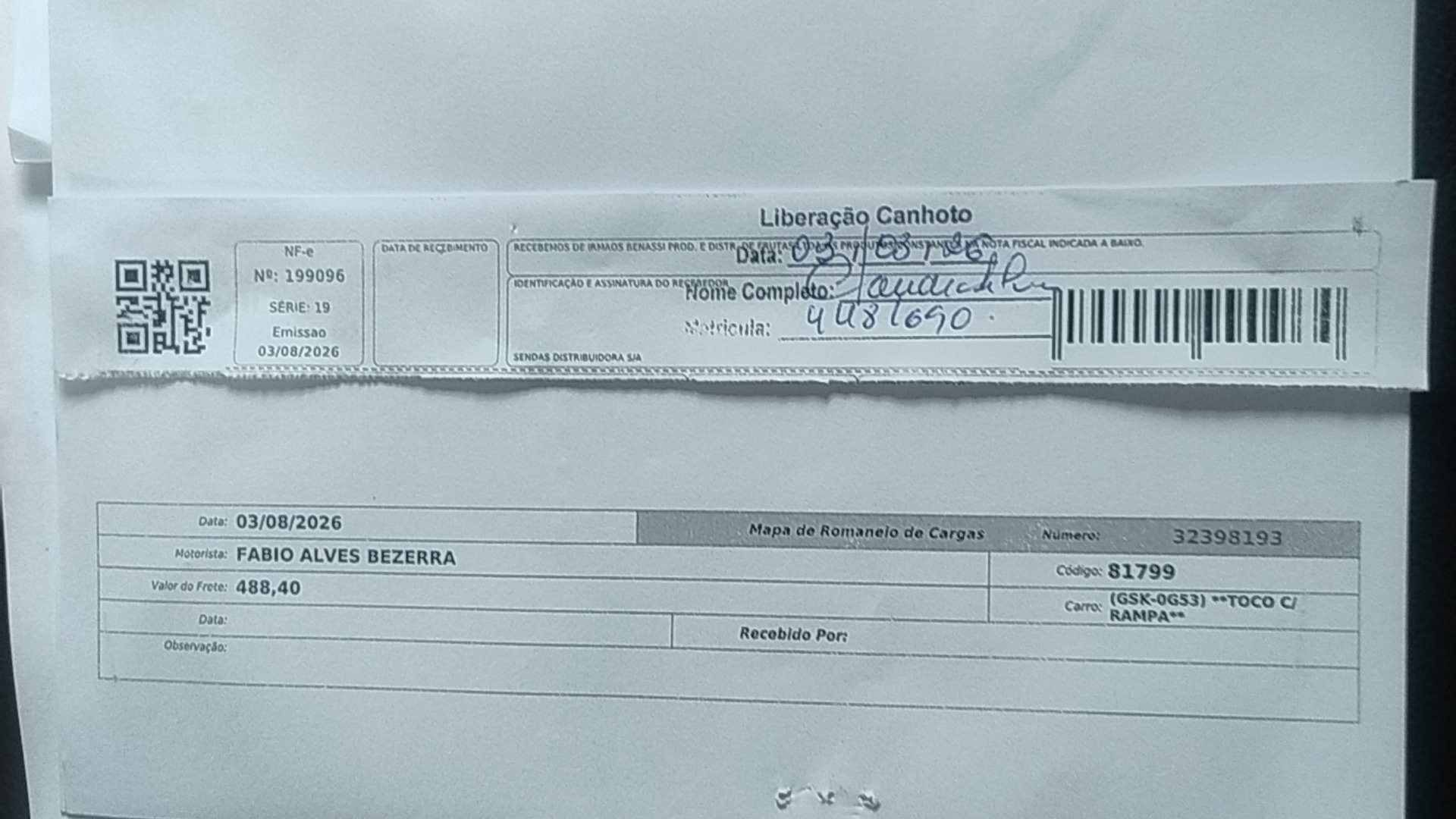 Canhoto 167222893