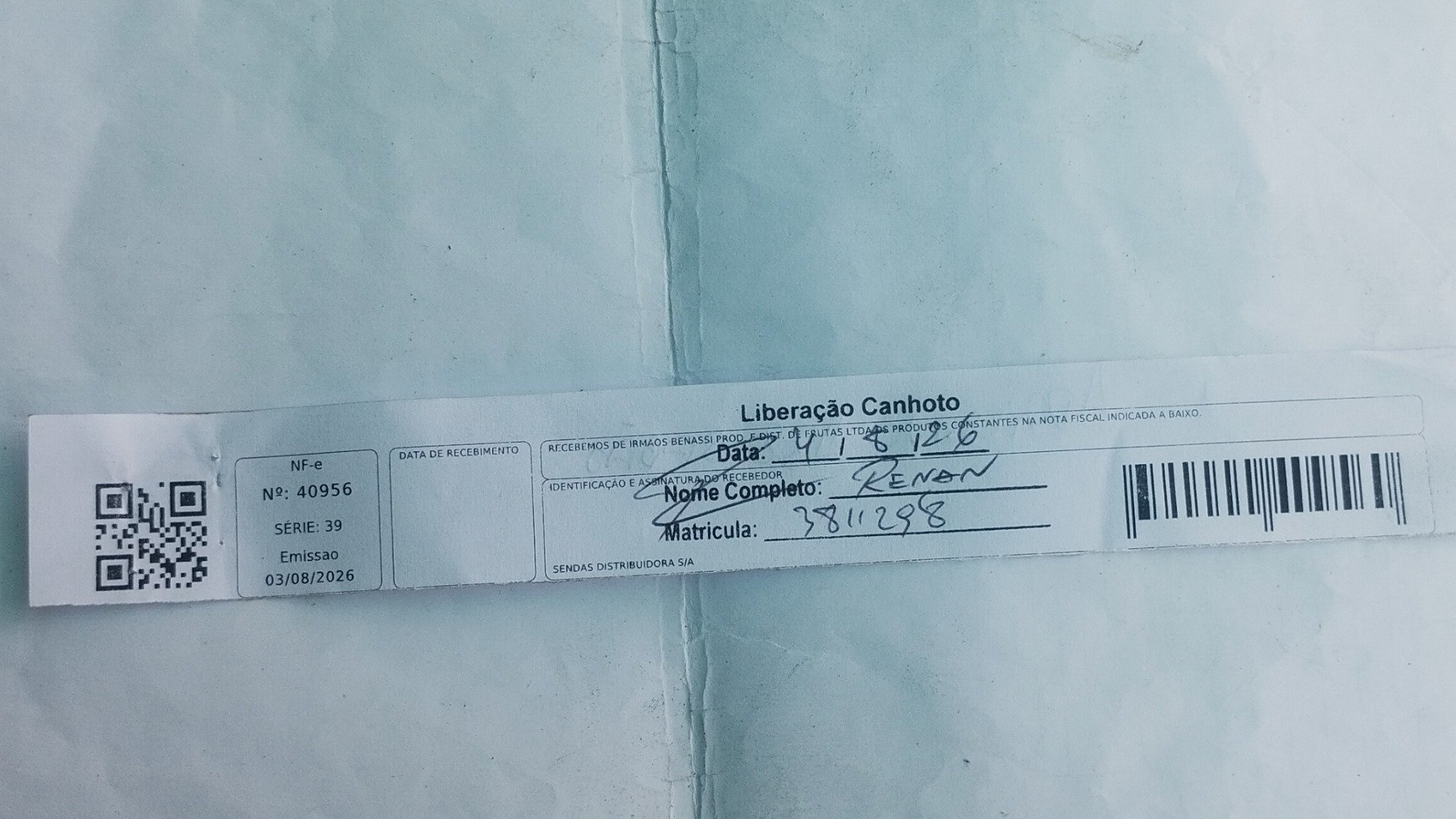 Canhoto 167391893