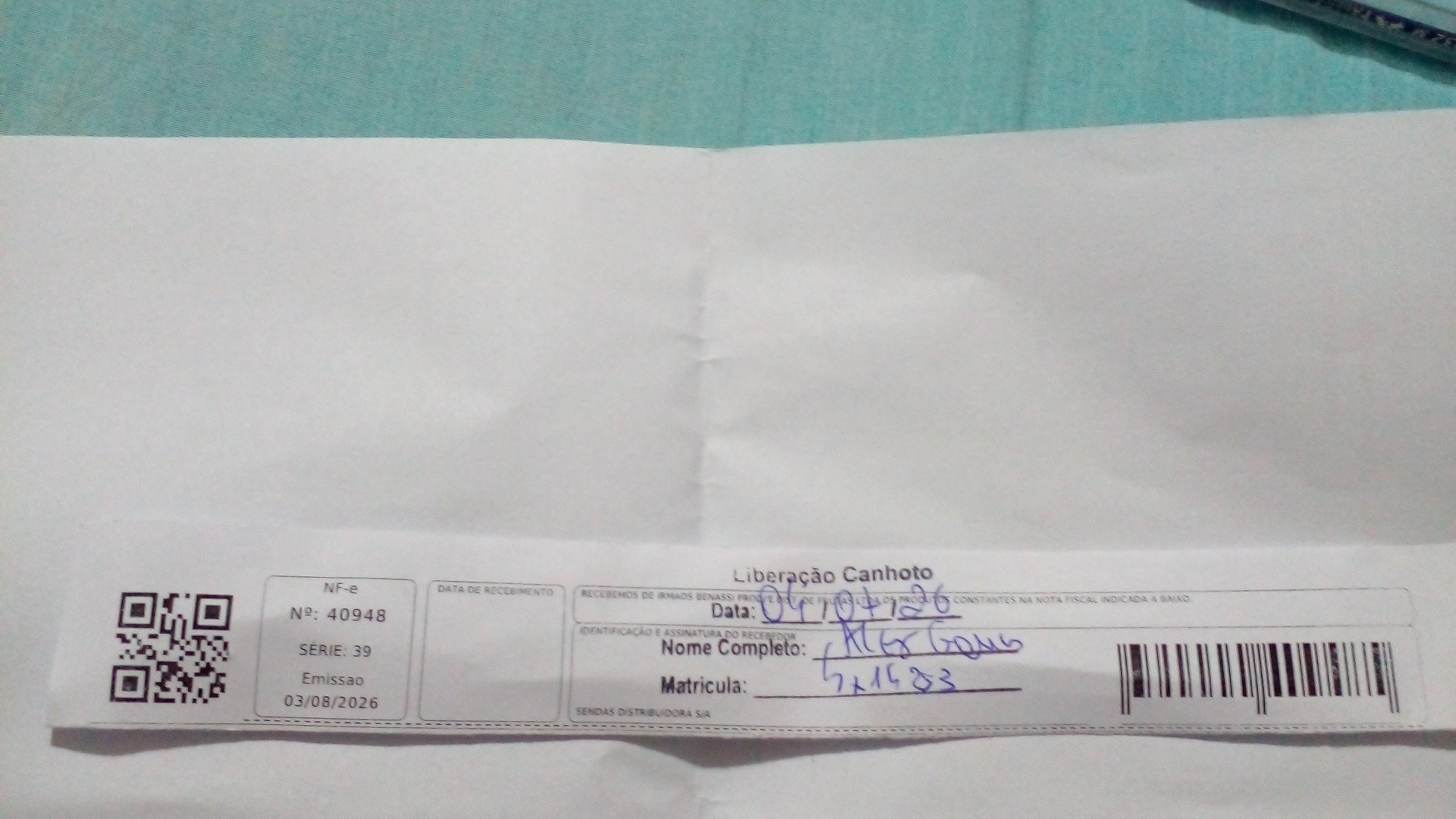 Canhoto 167392293