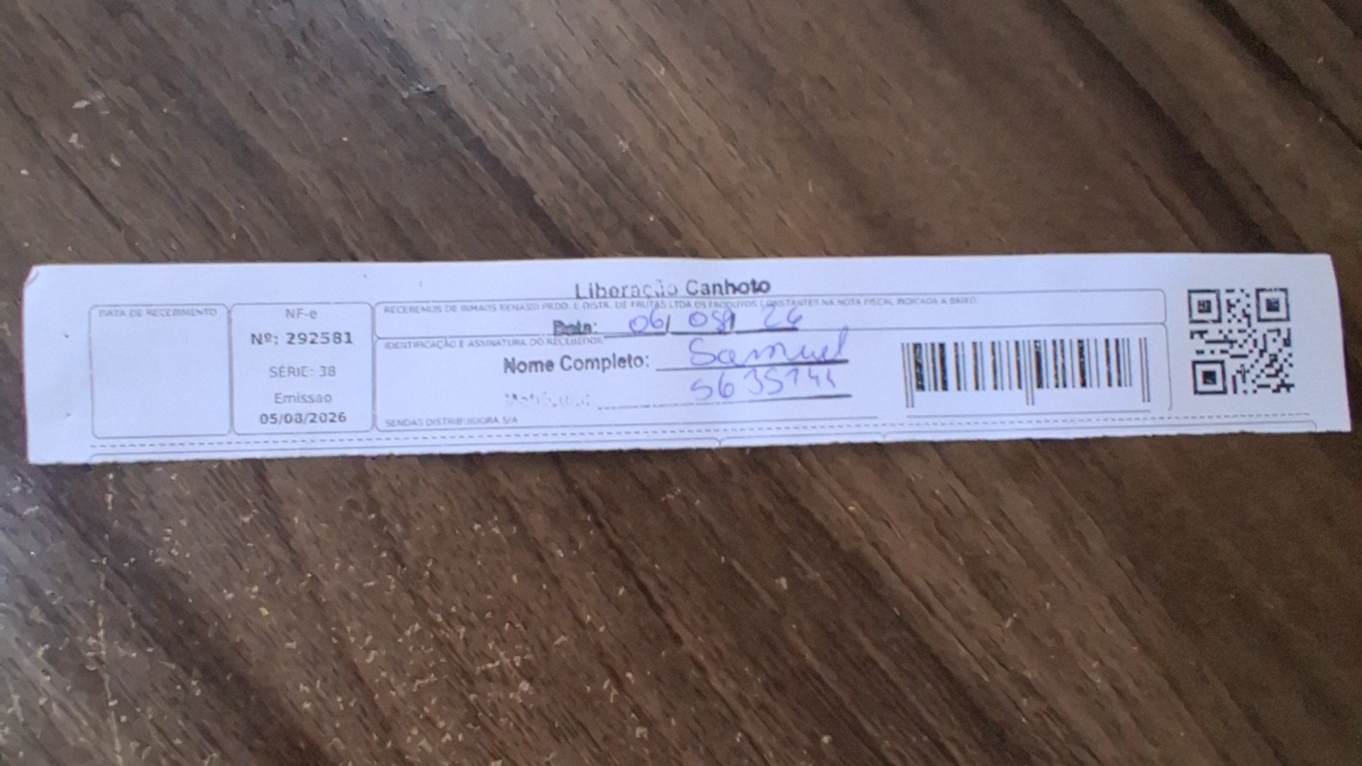 Canhoto 167783393
