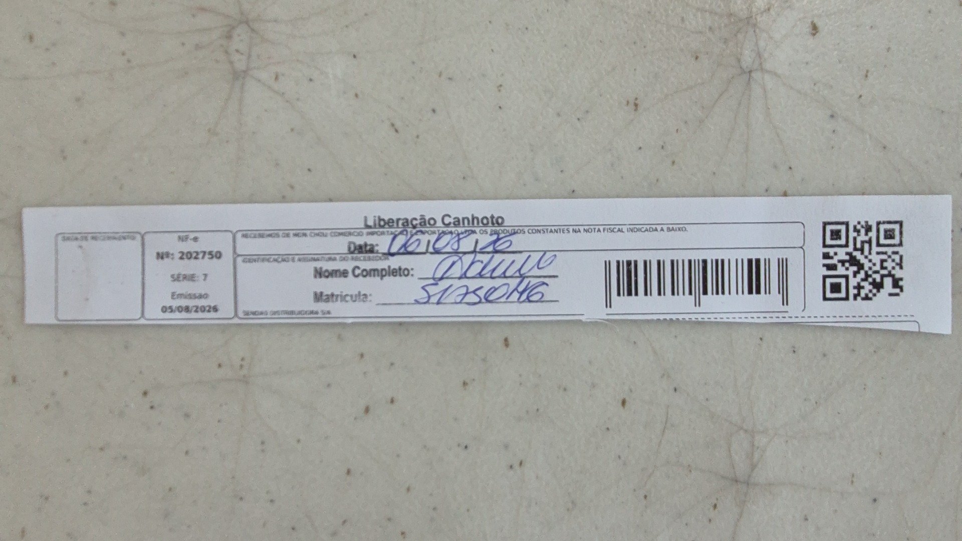 Canhoto 167784393
