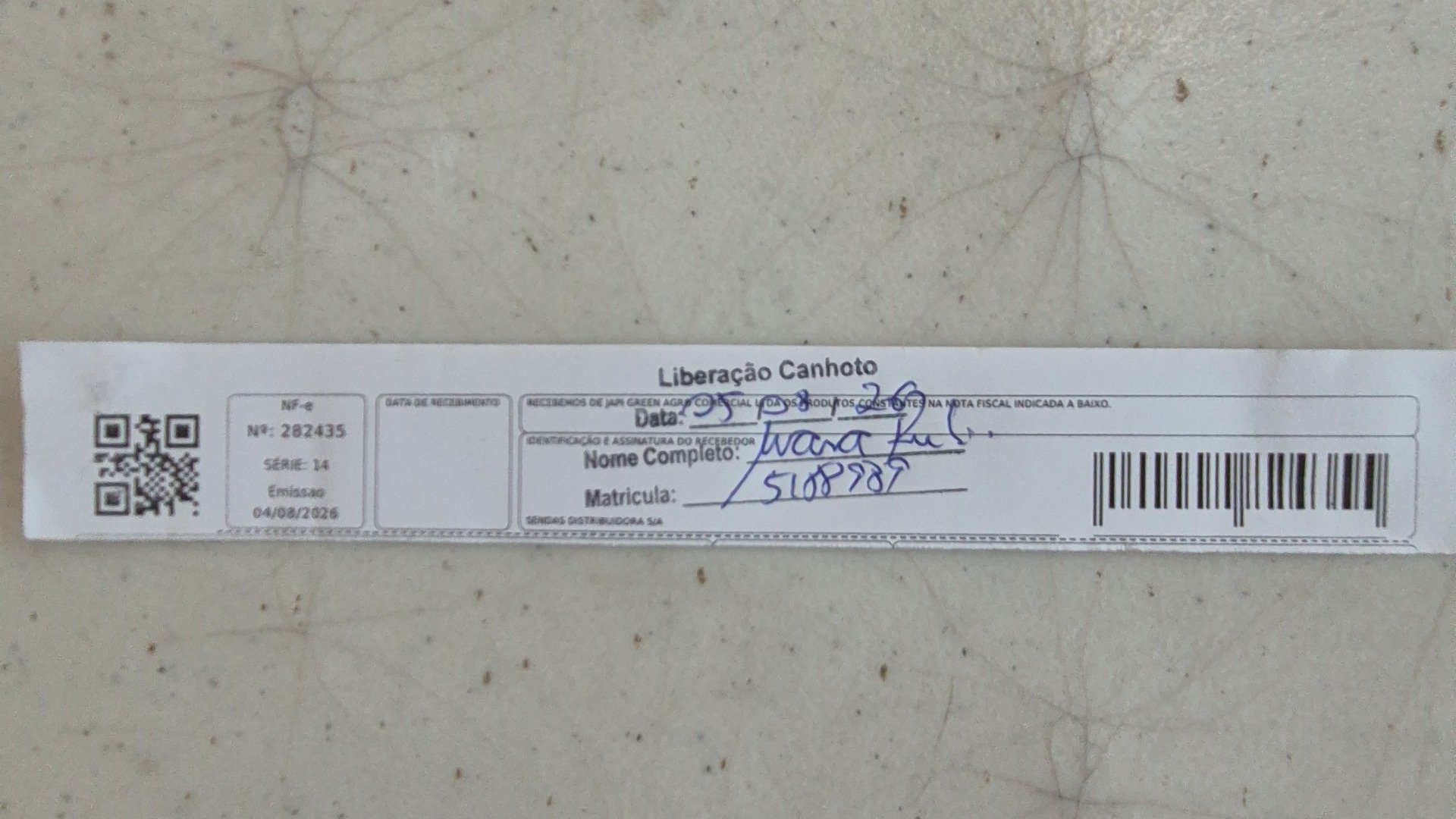 Canhoto 167595293