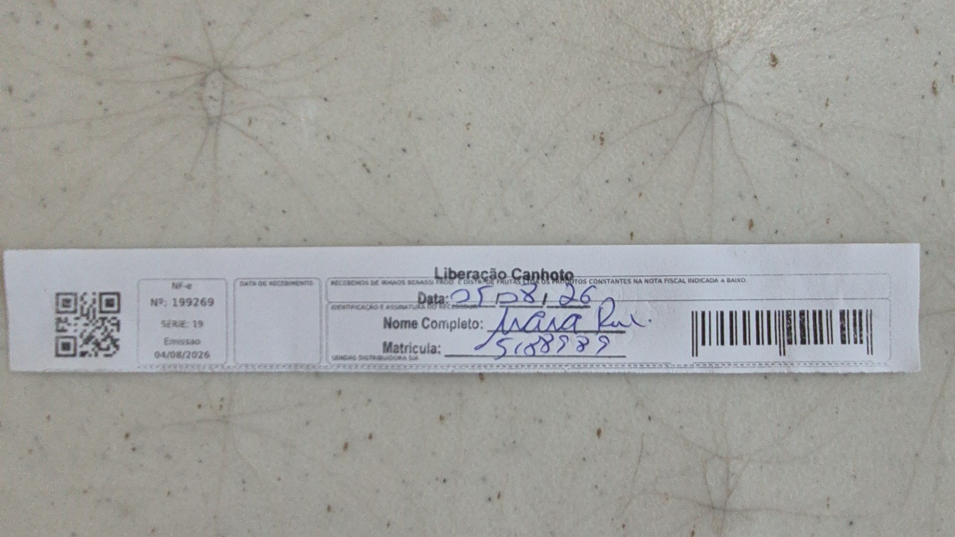 Canhoto 167604693