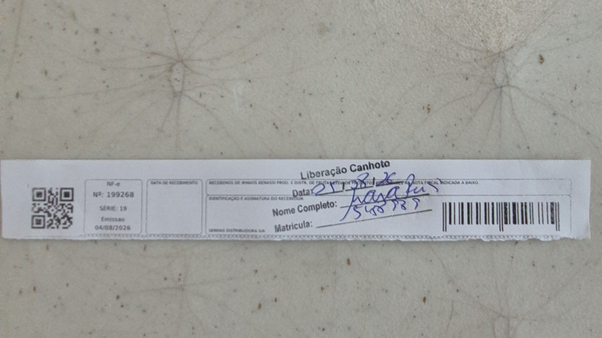 Canhoto 167604793
