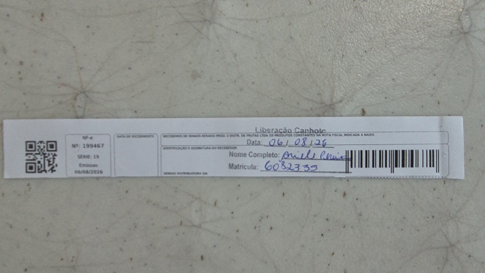 Canhoto 167800193