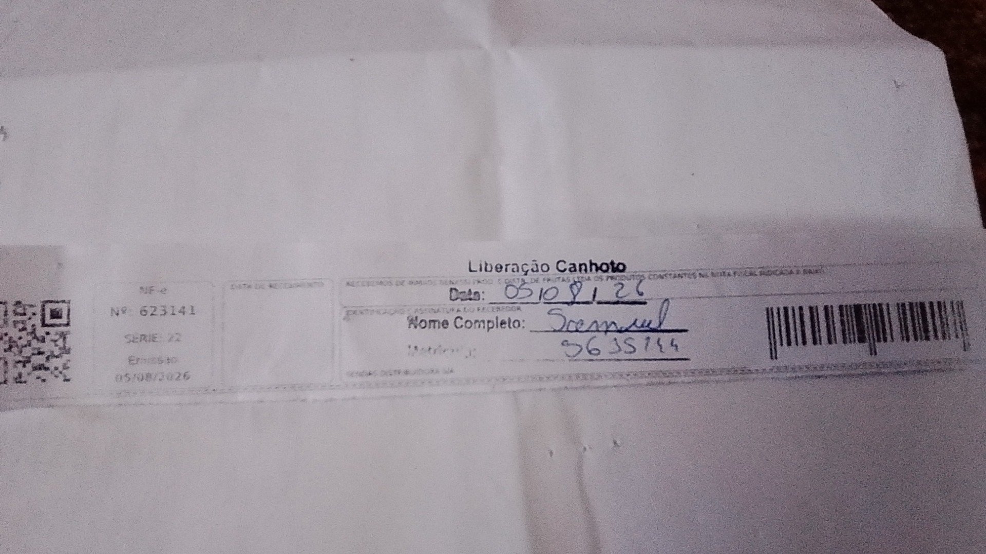 Canhoto 167617893