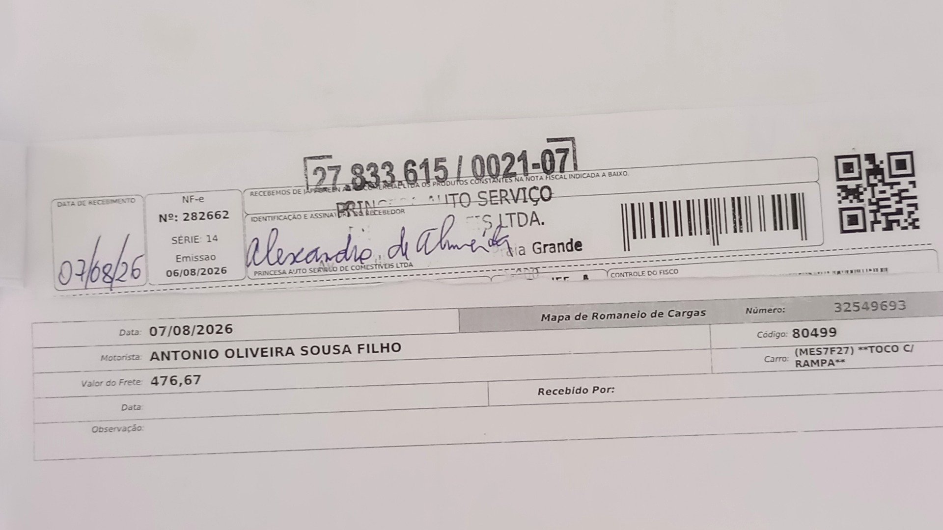 Canhoto 168042393
