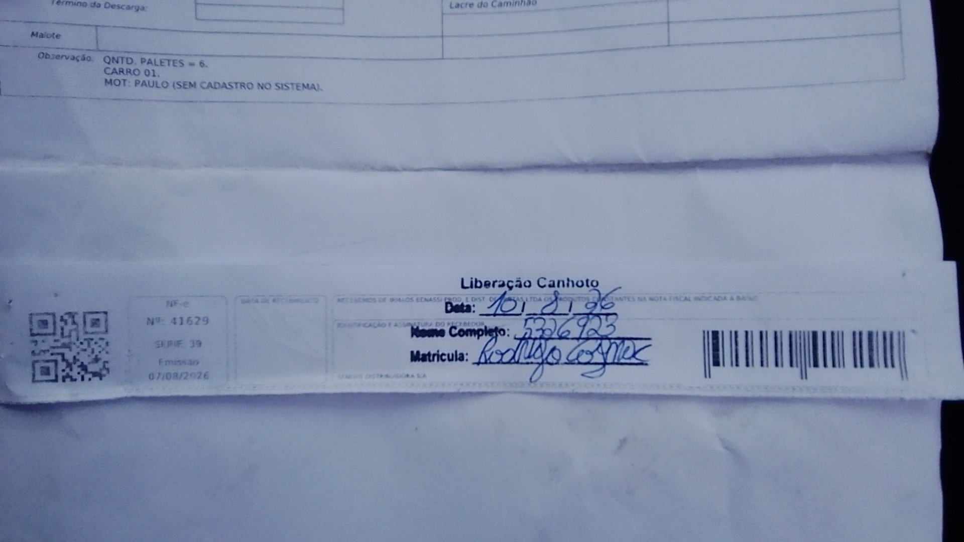 Canhoto 168300893