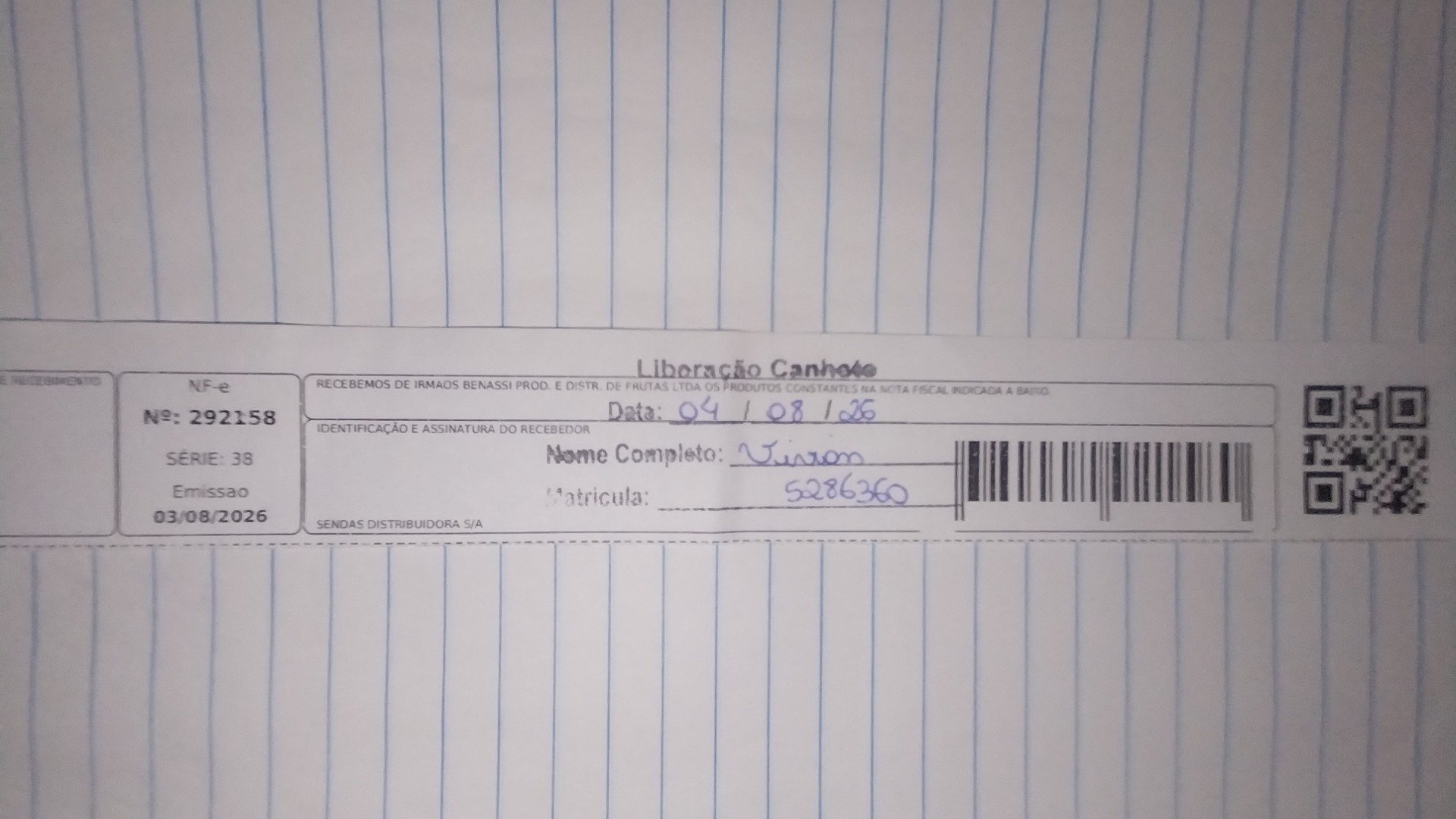 Canhoto 167388793