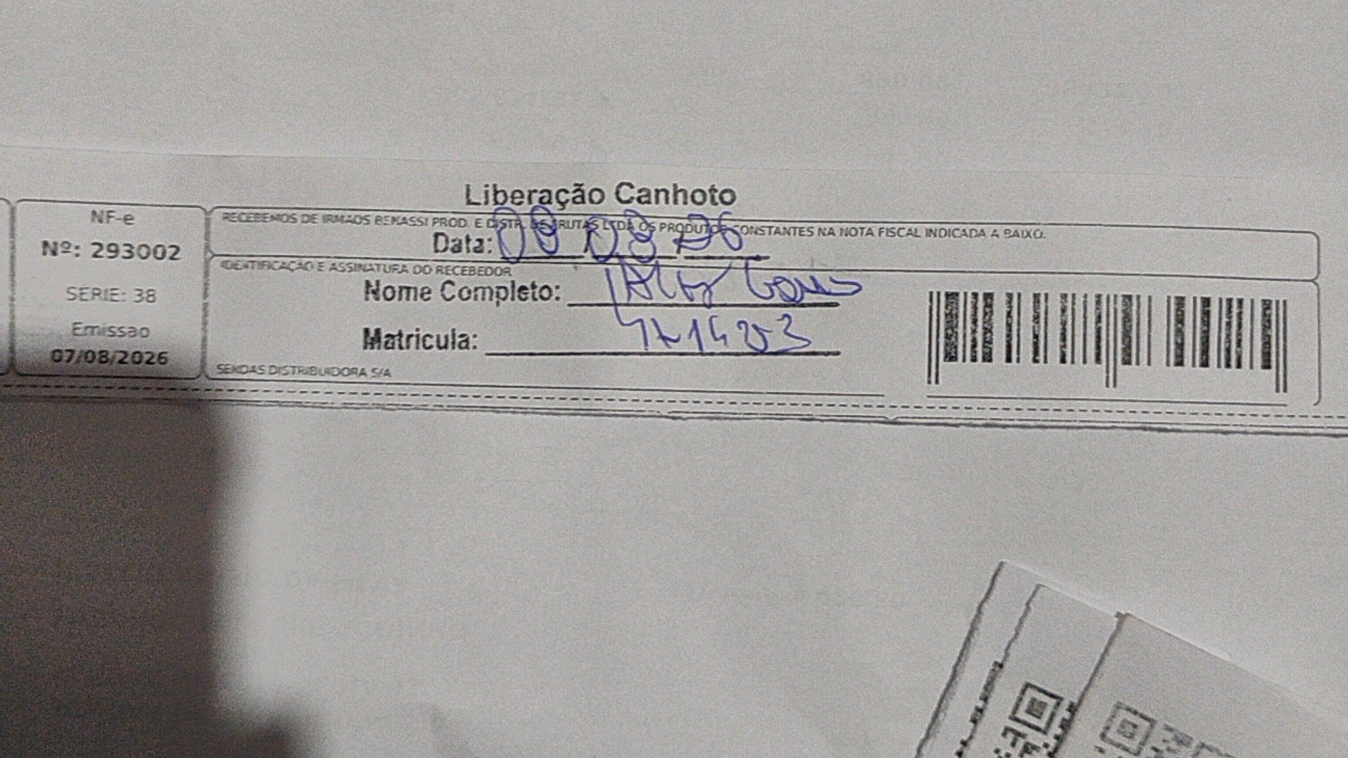 Canhoto 168276393