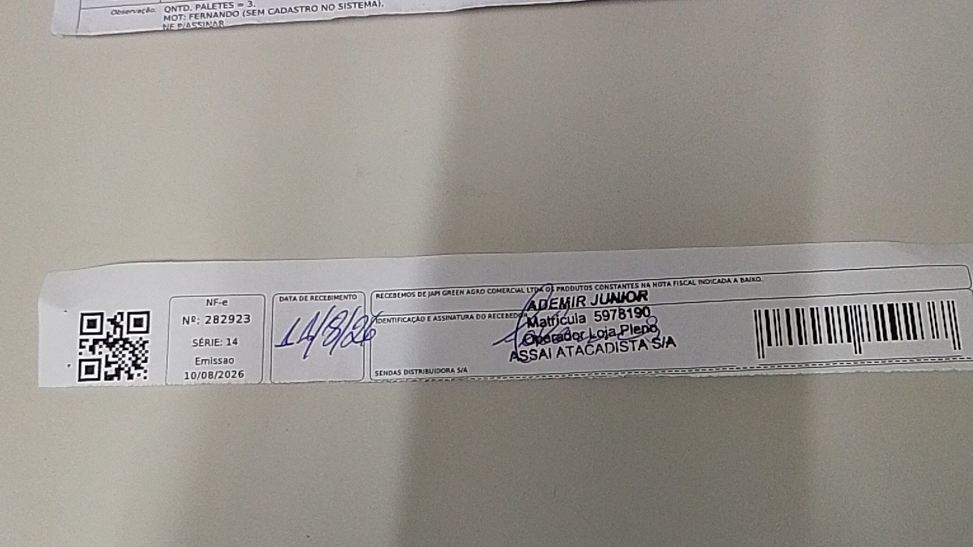 Canhoto 168690893