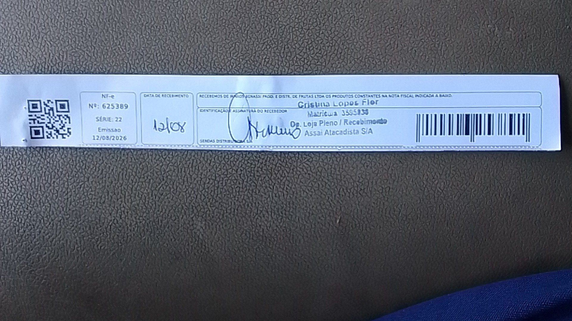 Canhoto 168938893