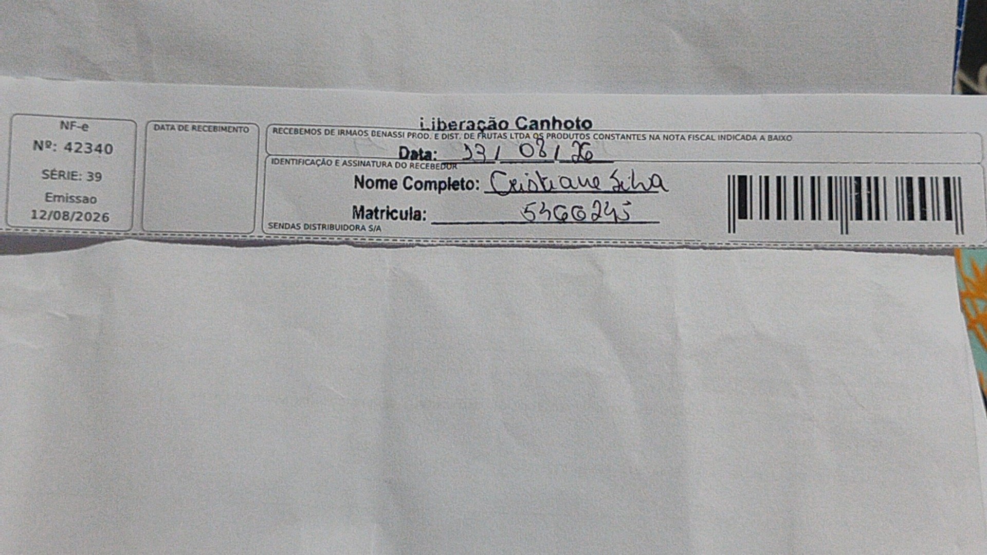 Canhoto 169098093