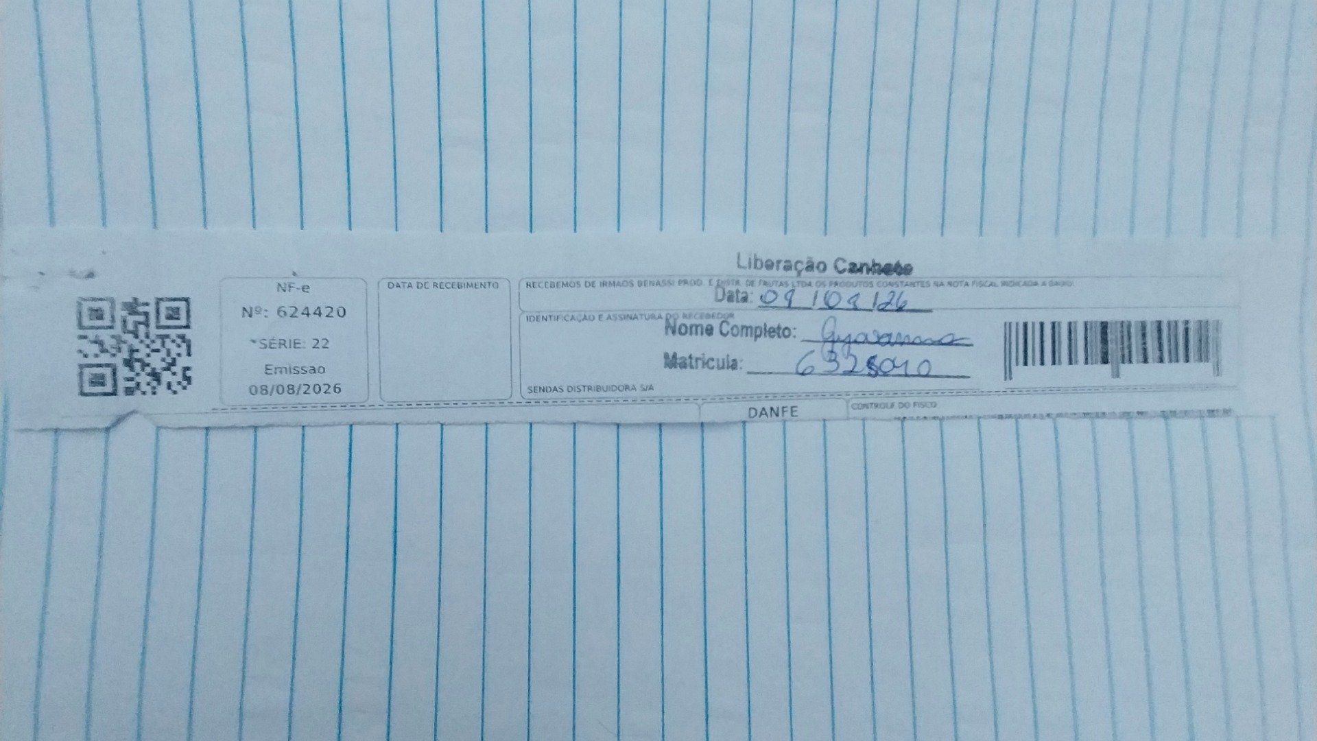 Canhoto 168318893