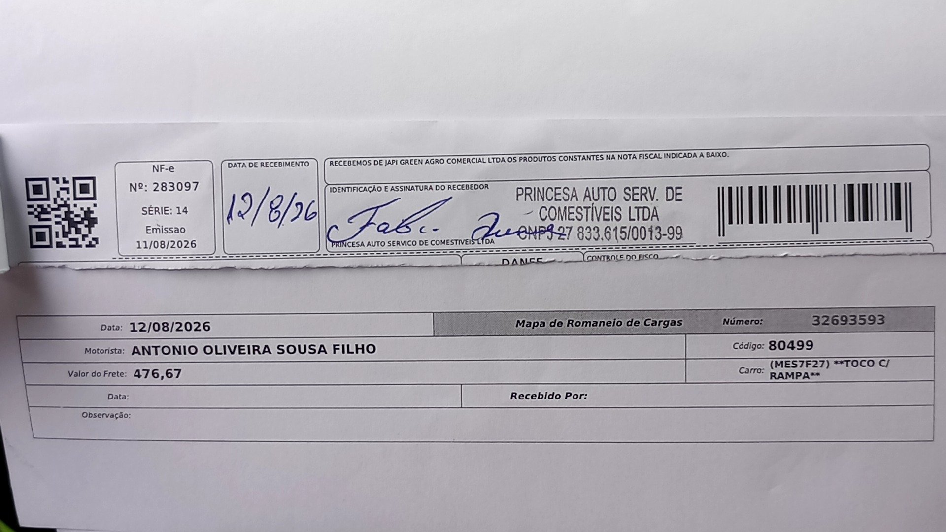 Canhoto 168914293