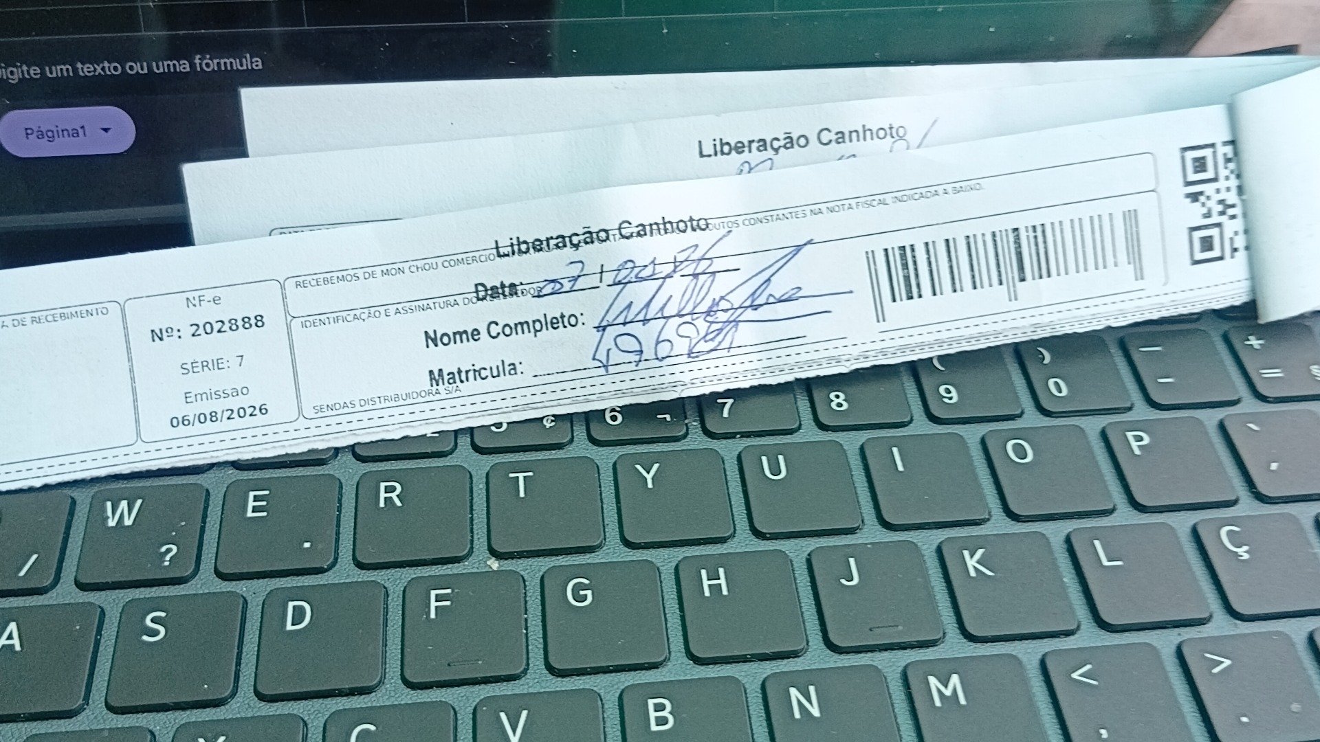 Canhoto 168017393